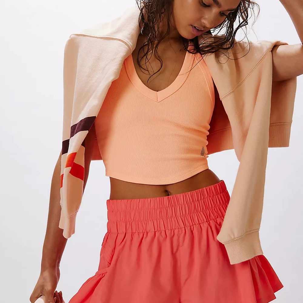 Free People get your flirt on shorts neon coral